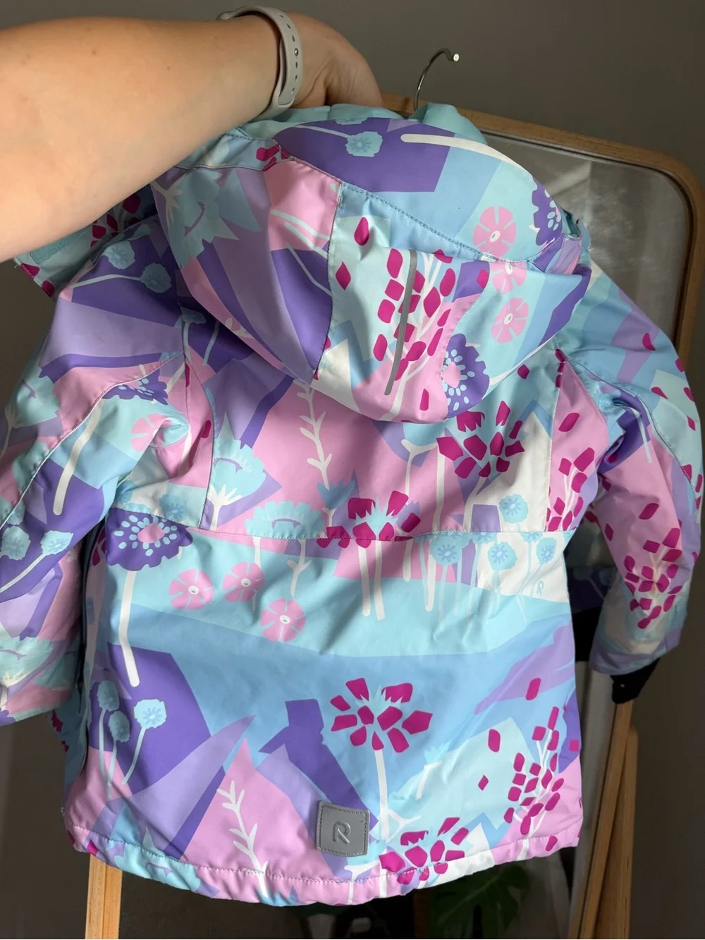 Reima Kiiruna Kids Ski Jacket - Pastel Floral Print (Blue/Pink)